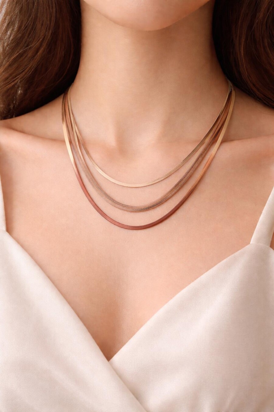 Üçlü Bronz Çelik Kolye 88