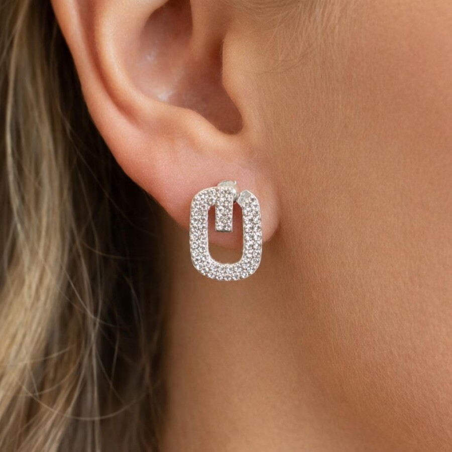 Gümüş Renk Taşlı Küpe 41