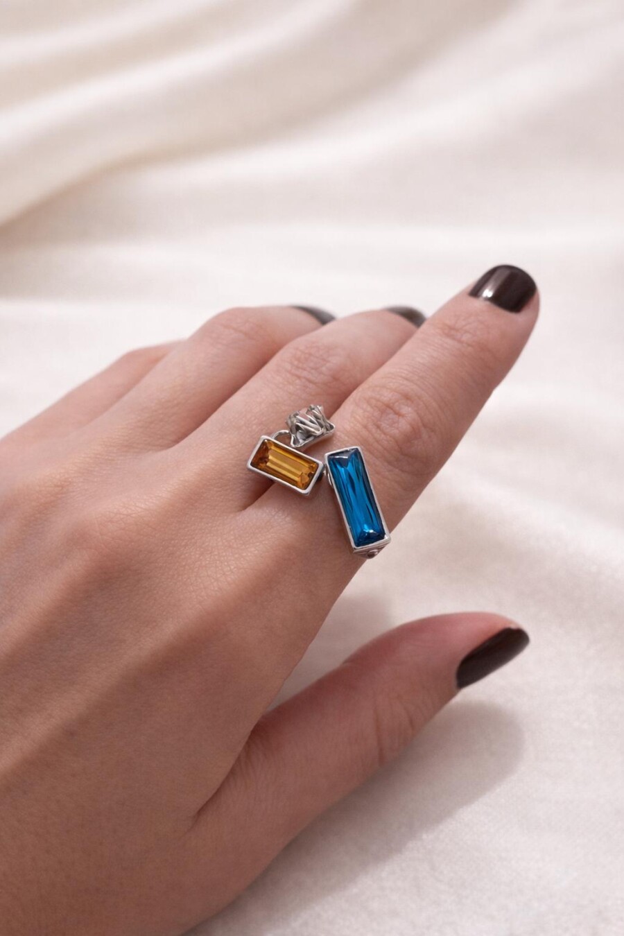 Renkli Taşlı Ayarlanabilir Yüzük 24