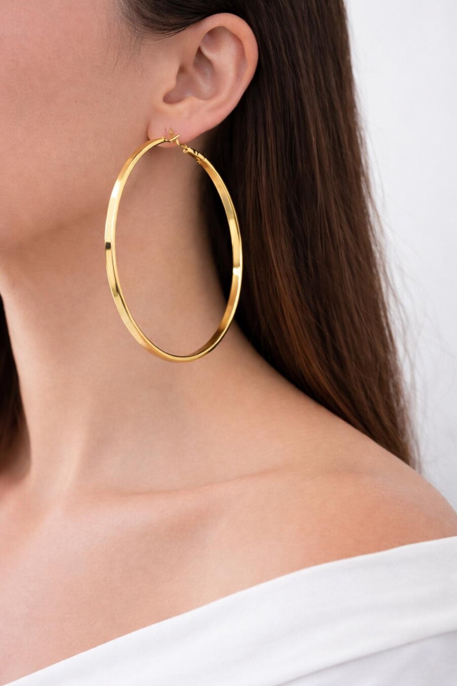 Gold Renk Büyük Halka Küpe 66