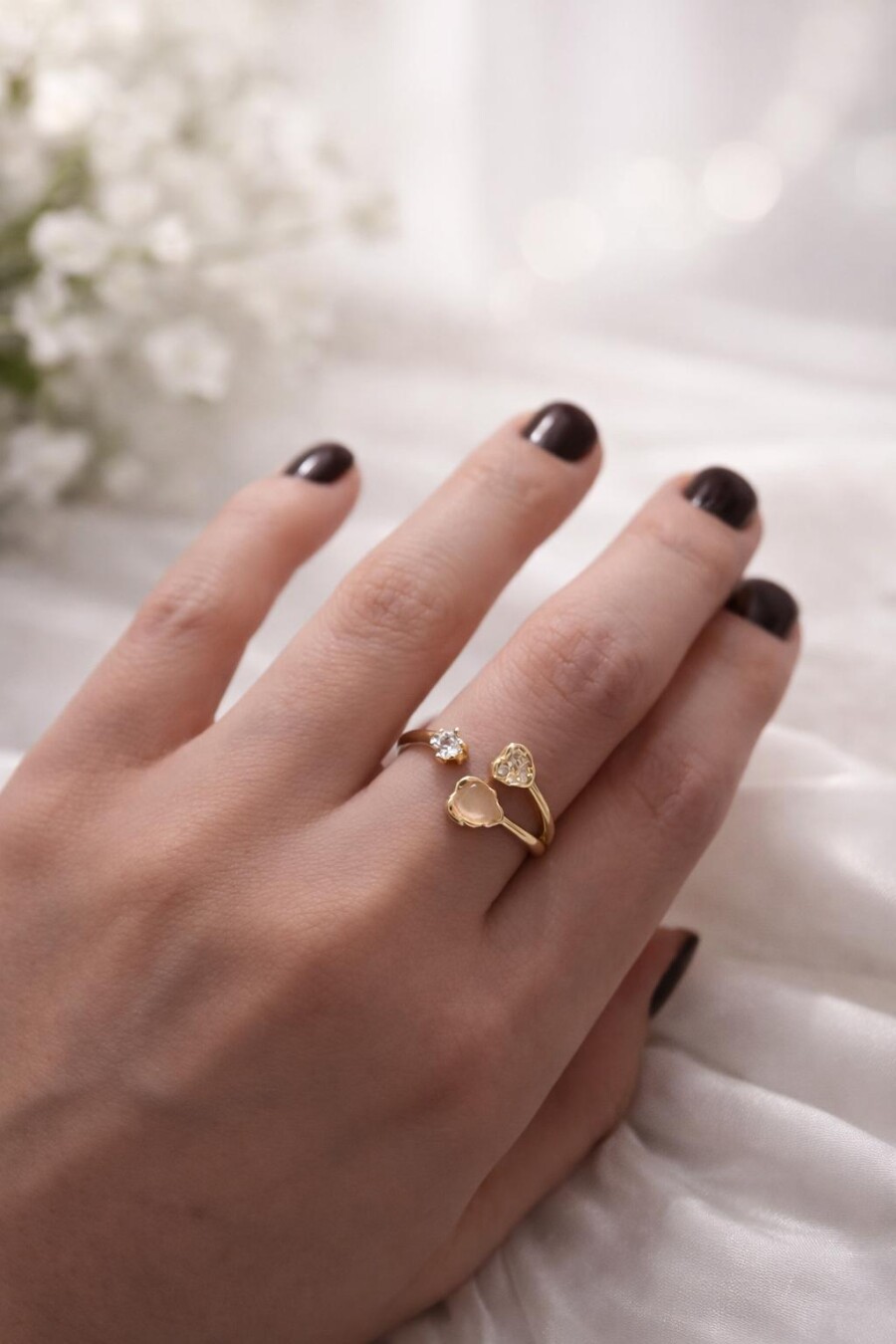 Gold Renk Ayarlanabilir İnce Yüzük 27