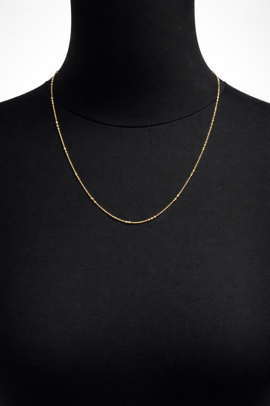 Gold Renk Mini Boncuk Detaylı Altın Kaplama Kolye 103