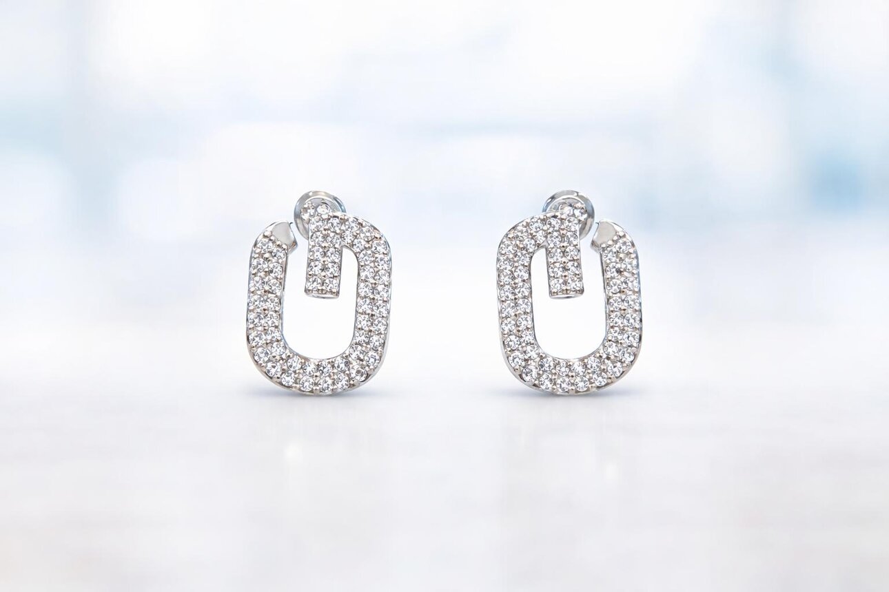 Gümüş Renk Taşlı Küpe 41