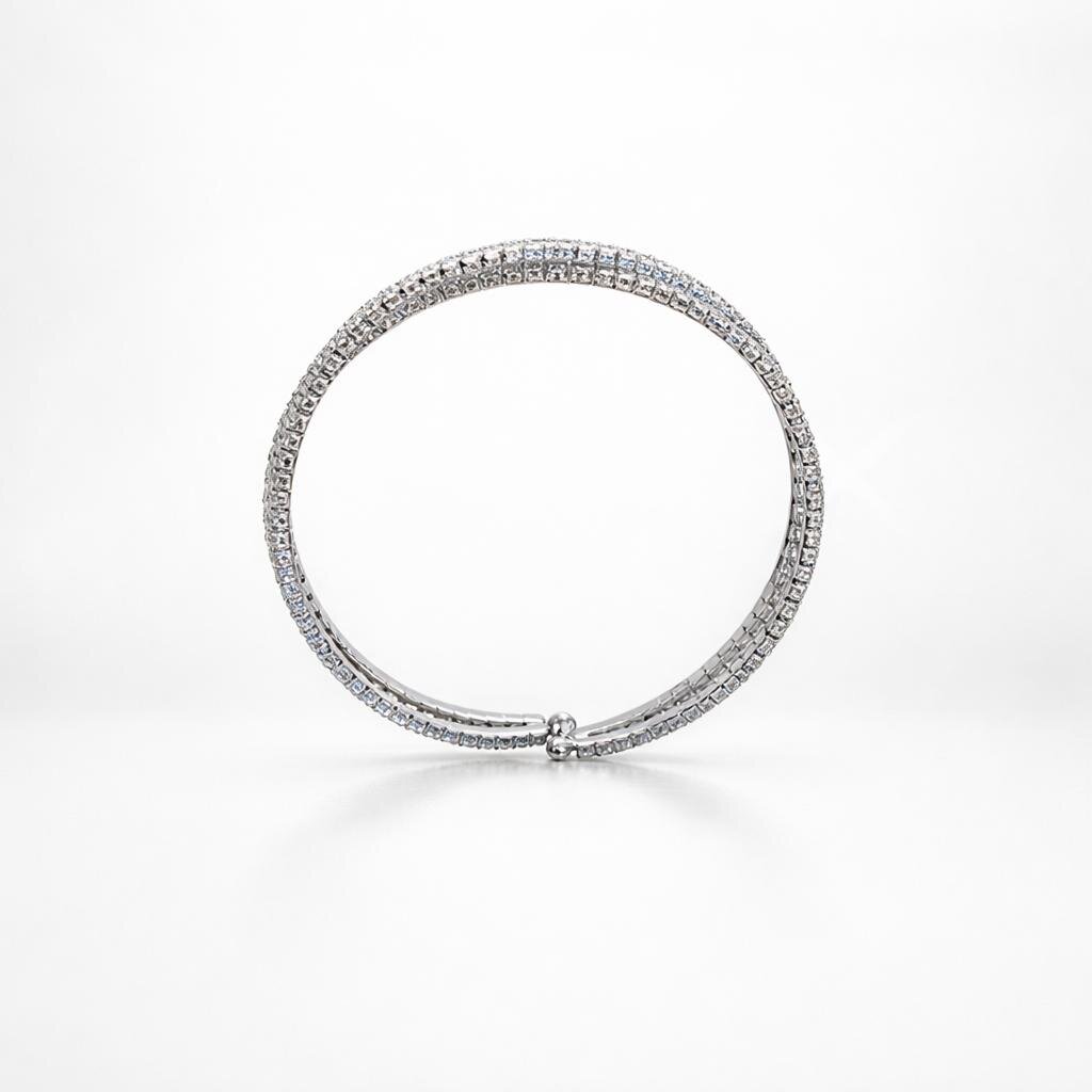 Taşlı Gümüş Renk Kelepçe 69